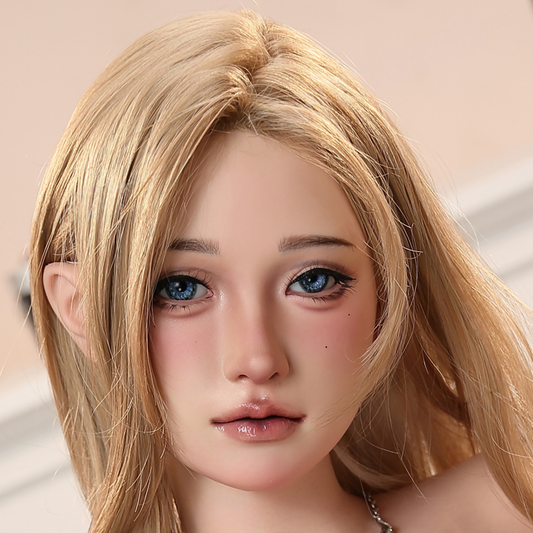 シリコン製 ウィッグ フ 植毛 ィギュア ヘッド単体 口腔付き #0628+163