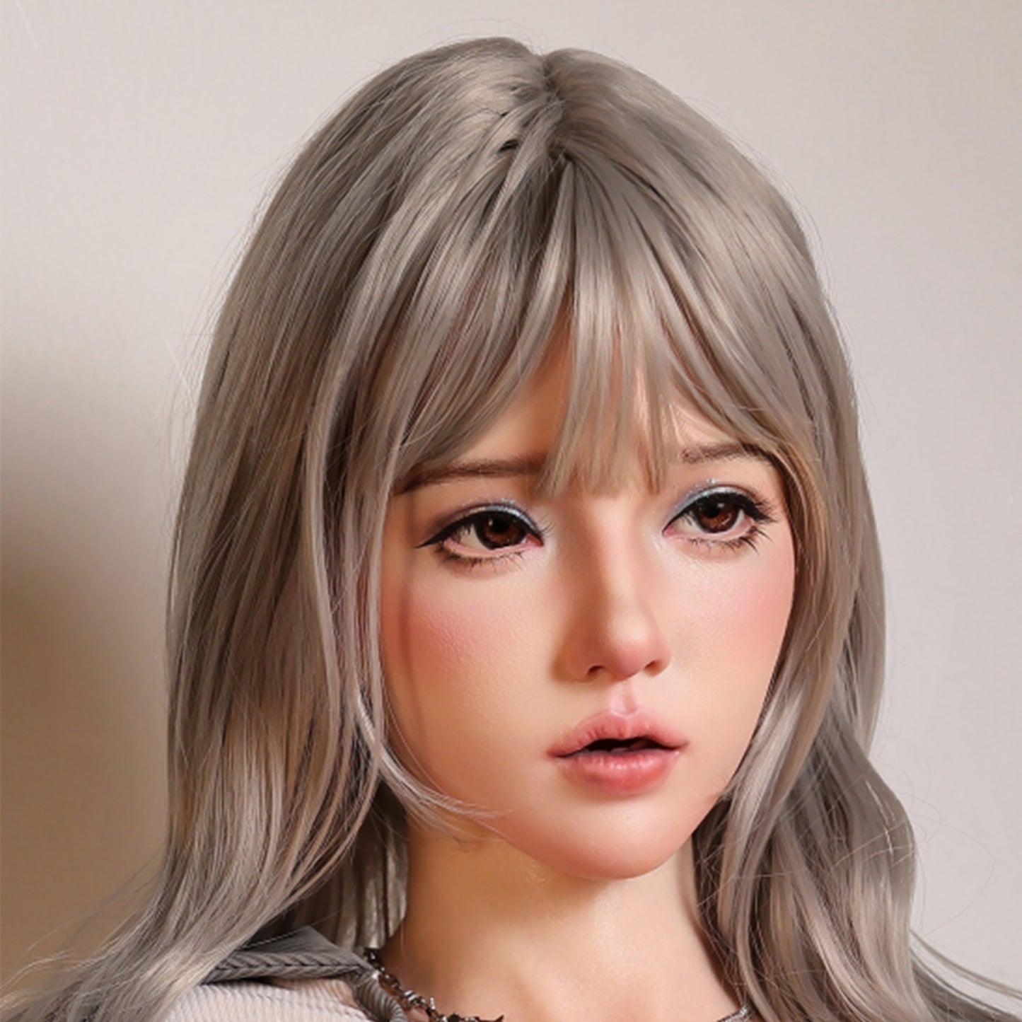シリコン製 ウィッグ フィギュア ヘッド単体 口腔付き #0629+168